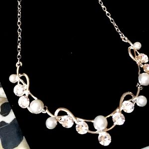 White pearl and gemstone costume jewelry set